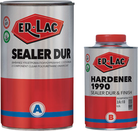 ER-LAC Finish 60% Βερνίκι Επιφάνειας Πολυουρεθάνης 2 Συστατικών Διαλύτου Άχρωμο Σατινέ 1.5lt
