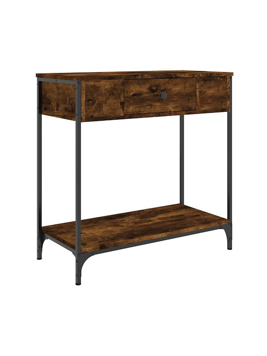 Console Table Wood & Metal Καπνιστή Δρυς L75xW34.5xH75cm