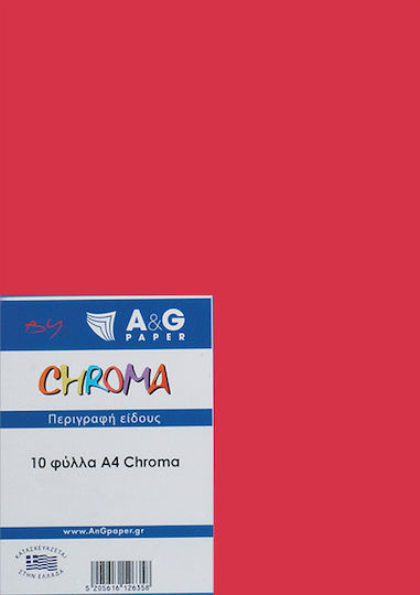 Chroma Carton Canson A4 10 Foi Roșu