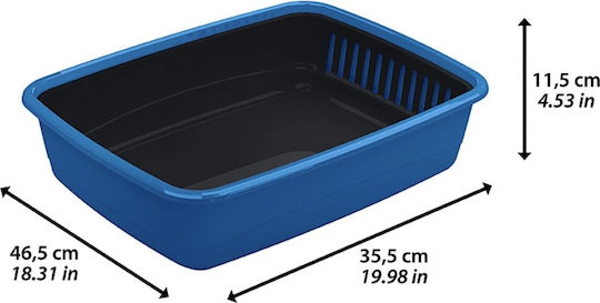 Ferplast Ariel 10 Λεκάνη Γάτας Μπλε Μ46.5 x Π35.5 x Υ11.5cm