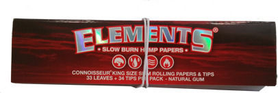 Elements Red Connoisseur King Size Foițe de Țigări Rulate Slim King Size cu Hârtie de țigări 33 foi 1buc