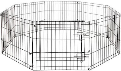 Pet Camelot Metallic Dog Park 8 Πλευρών 60x91cm Black