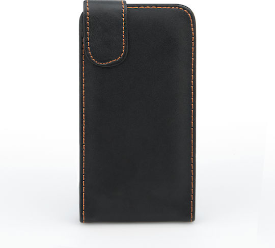 YouSave Accessories Leather-Effect Flip Vertikaler Flip Synthetisches Leder Magnetisch Schwarz