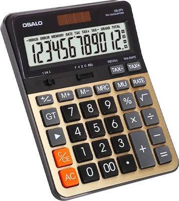 Osalo OS-3TV Calculator Accounting 12 Digits in Gold Color