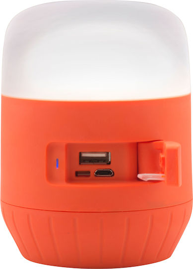 Black Diamond Moji Charging Station Lantern Led Rechargeable for Camping with Flashlight Led Orange 250lm