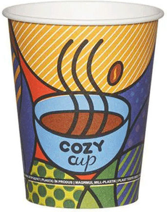 Cozy Cup Disposable Cup Paper Multicolour 240ml 50pcs