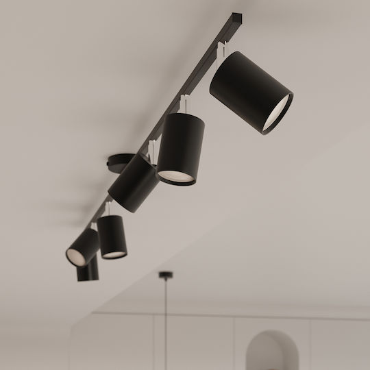 Sollux Spot mit 6 Lichtern in Schwarz Farbe
