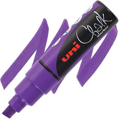 Uni-Ball Chalk Marker PWE-8K Μαρκαδόρος Μωβ Μαυροπίνακα Υγρής Κιμωλίας για Γυαλί 8.0mm