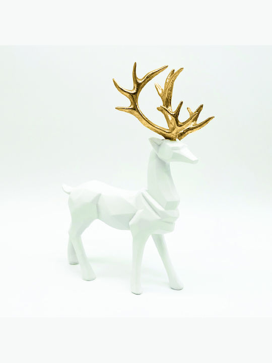 Aca Christmas Plastic Figure Deer White 30x17x8cm.