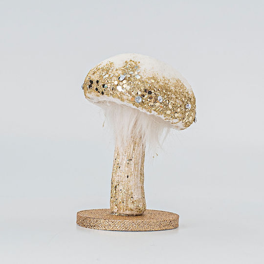 Eurolamp Weihnachtliche Stoff Figur Pilz Weiß Länge 7cm