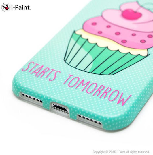 i-Paint Cup Cake Soft Back Cover Σιλικόνης Πράσινο (iPhone SE 2022/2020)