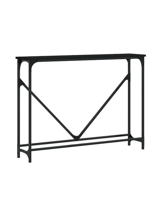 Console Table Wood & Metal Black L102xW22.5xH75cm