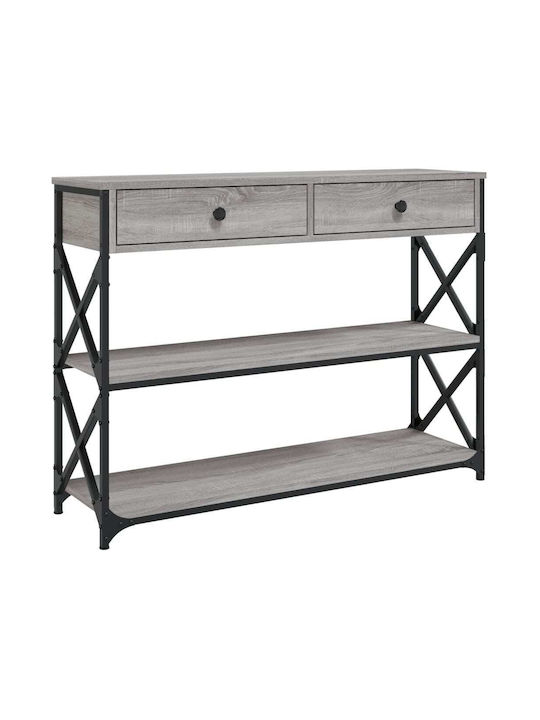 Console Table Wood & Metal Γκρι Sonoma L100xW28xH75cm