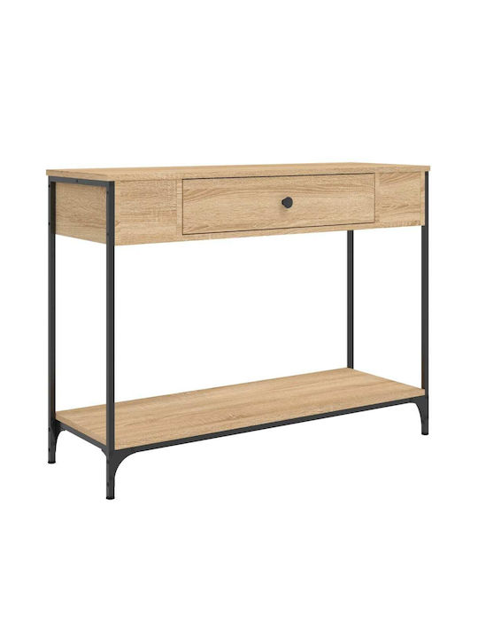 Console Table Wood & Metal Sonoma Oak L100xW34.5xH75cm