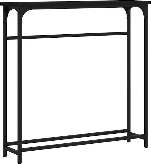 Konsole Black Velvet-Black Metal L75xB19.5xH75cm