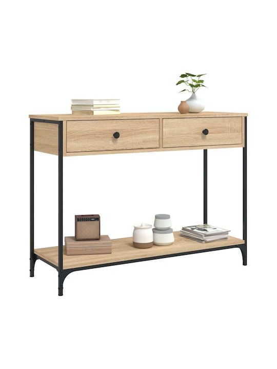 Console Table Wood & Metal Sonoma Oak L100xW34.5xH75cm