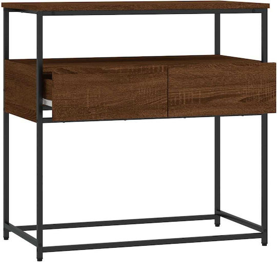 Console Table Wood & Metal Brown Oak L75xW40xH75cm