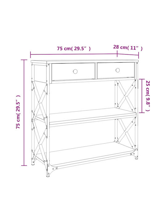 Κονσόλα από Ξύλο & Μέταλλο Γκρι Sonoma Μ75xΠ28xΥ75εκ.