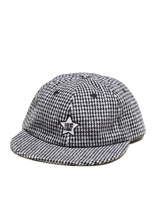 One Star Houndstooth Jockey mit geradem Schirm Schwarz