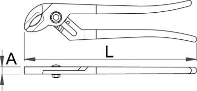 Unior Gas pliers with twin notch joint 410mm Adjustable Wrench 410mm
