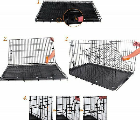 Pupcorn Dog Wire Cage XXLarge with 2 Doors Black 121x74x80.5cm