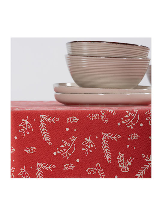 Nef-Nef Homeware Winter Mood Christmas Tablecloth Fabric Red L240xW140cm.