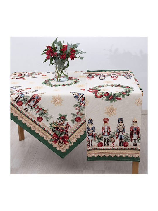 Dimeco Christmas Tablecloth Runner Fabric Red L100xW35cm 1pcs