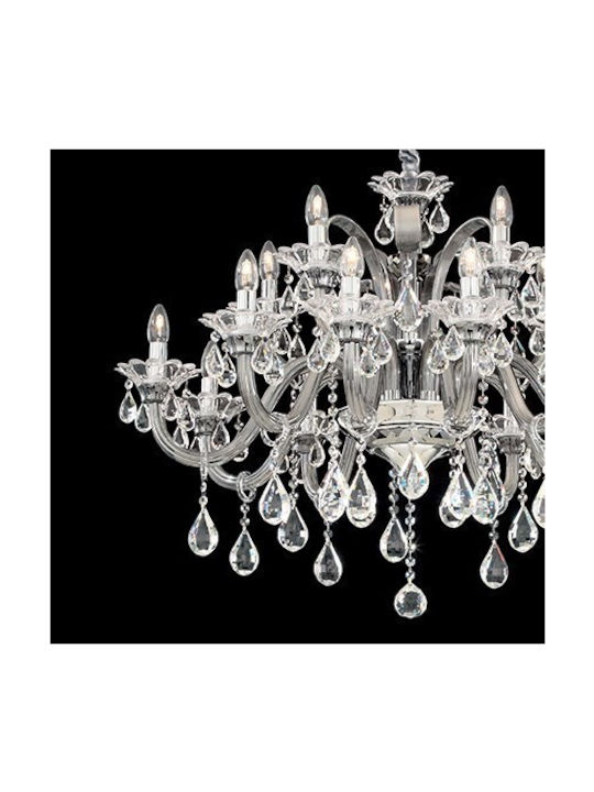 Ideal Lux Candelabru 8xE14 Ø78cm Cu Sfeșnice Transparent 081557