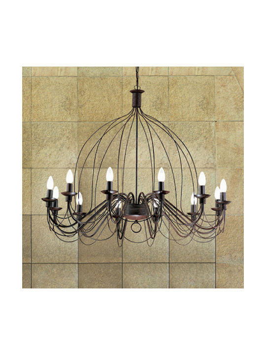 Ideal Lux Corte Chandelier Candlestick 12xE14 Brown 95cm 097671