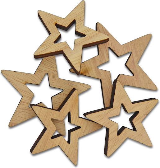 Meyco Wooden Stars 5x6.7cm 5pcs 19640552