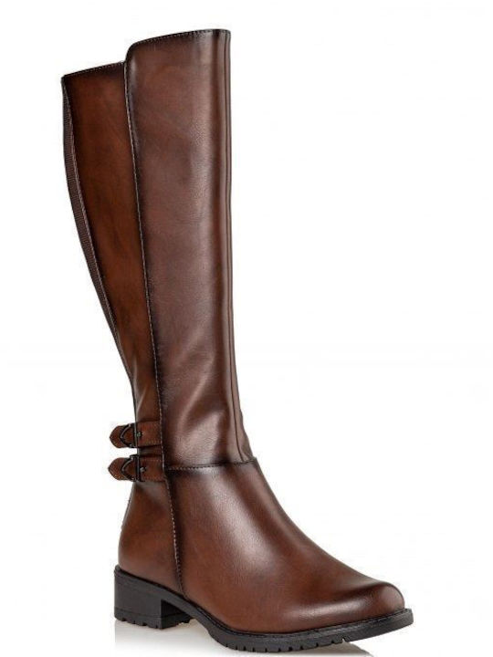 Envie Shoes Synthetic Leather Over the Knee Women's Boots Brown