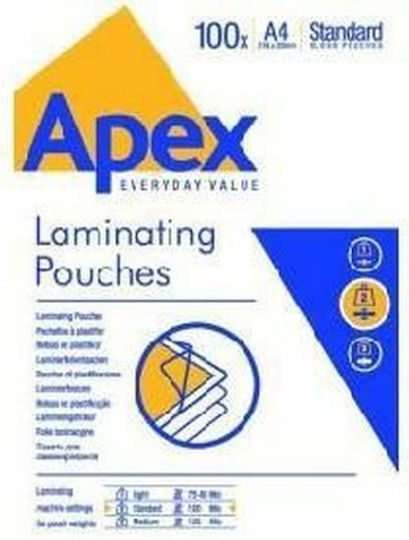 Fellowes Apex Light Duty Laminating Sheets A4 125 microns 100pcs