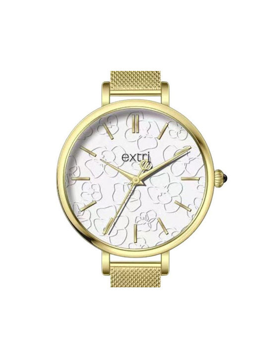 Extri Watch with Gold Metal Bracelet