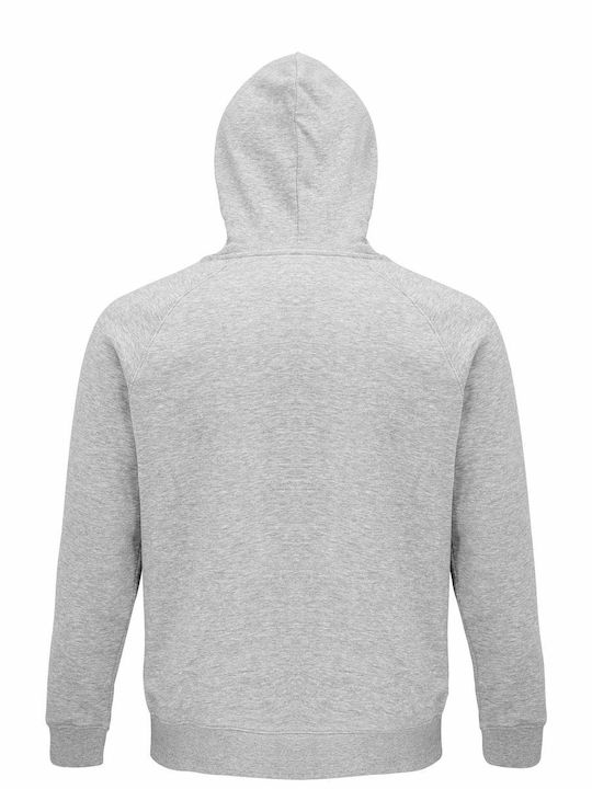 Hoodie Unisex, Organic "Michelangelo Hand, Creation of Motorbike", Grey Melange