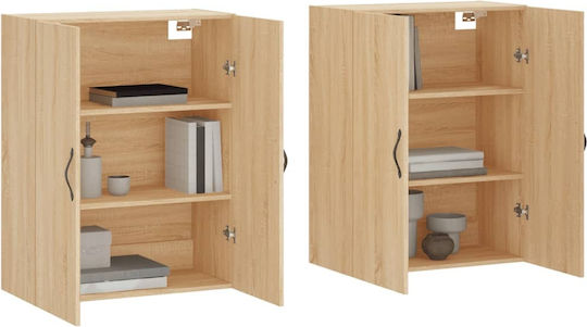 Hängeschrank fürs Wohnzimmer aus Spanplatte Sonoma-Eiche 69,5x34x90 cm