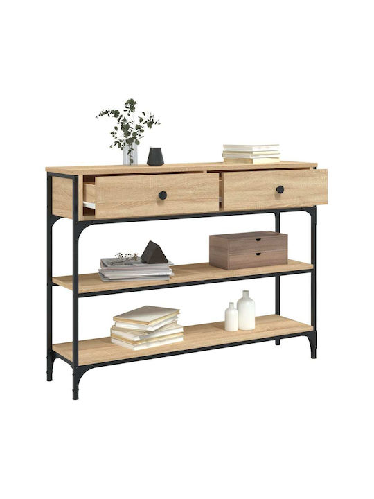 Console Table Wood & Metal Sonoma Oak L100xW25xH75cm