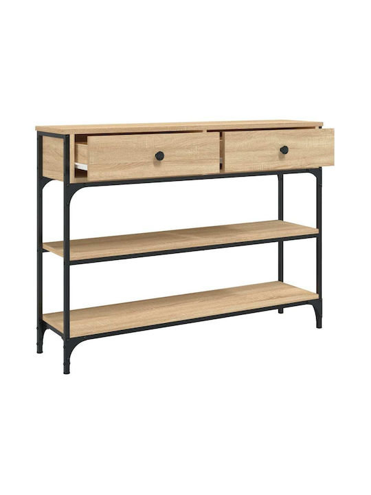 Console Table Wood & Metal Sonoma Oak L100xW25xH75cm