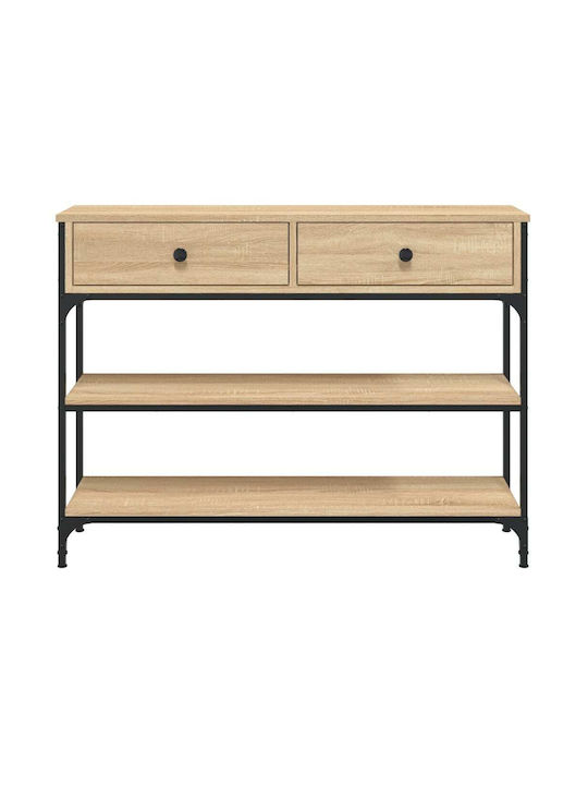 Console Table Wood & Metal Sonoma Oak L100xW25xH75cm