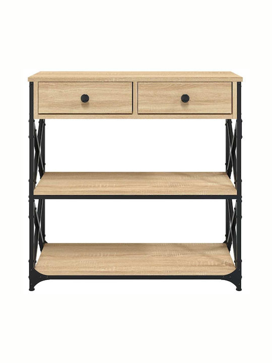 Console Table Wood & Metal Sonoma Oak L75xW28xH75cm