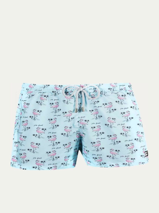 Costume de baie bărbați Pantaloni scurți Albastru deschis cu modele