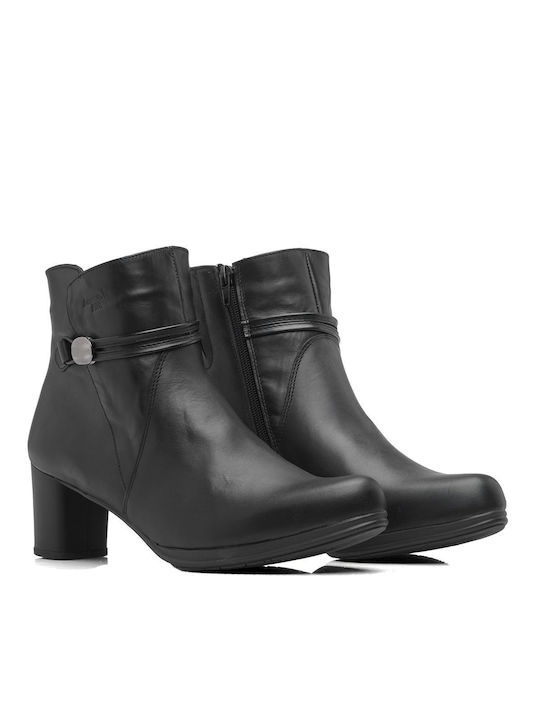 Boxer Leather Women's Ankle Boots Black