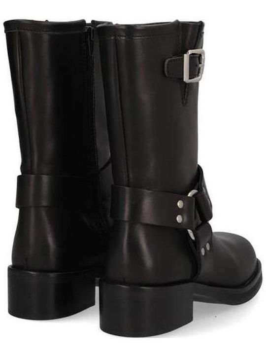 Alpe 01 05 Leder Damen Knöchelstiefel Schwarz