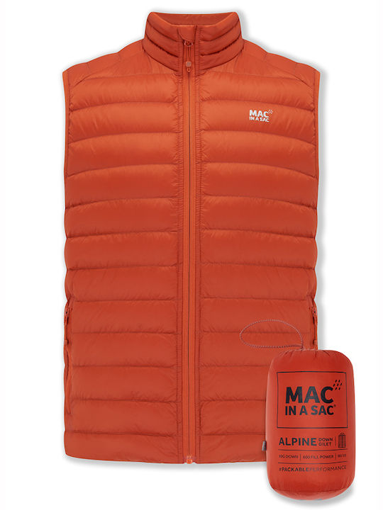 Alpine Αμάνικο Χειμωνιάτικο Μπουφάν Puffer Πορτοκαλί