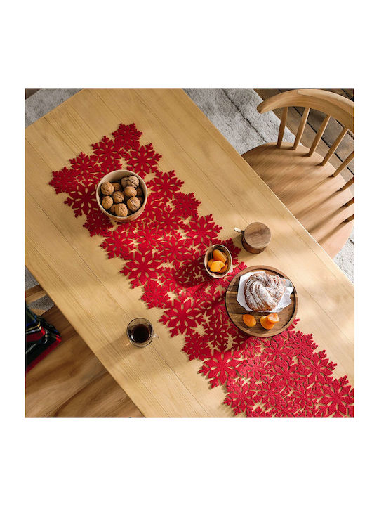 Gofis Home Christmas Tablecloth Runner Fabric Red L120xW33cm.