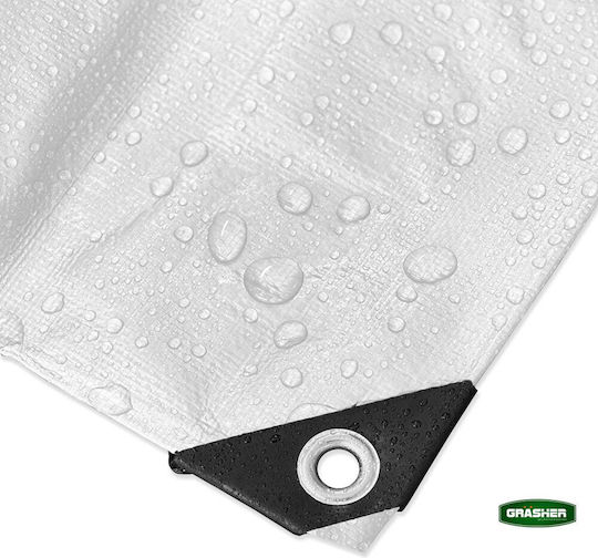 Grasher Waterproof Tarpaulin 120gr/m² 8x5m. Light Type White