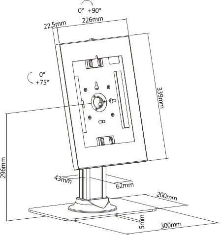 Brateck PAD34-03 Tablet Stand Desktop Until 11" White