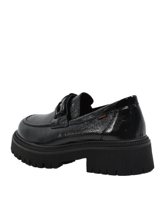 Patent Leather Women's Moccasins in Black Color