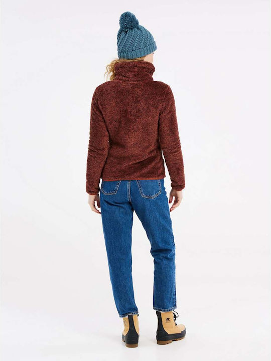 Fleece Γυναικεία Ζακέτα με Φερμουάρ ''Uluru Rust Red''