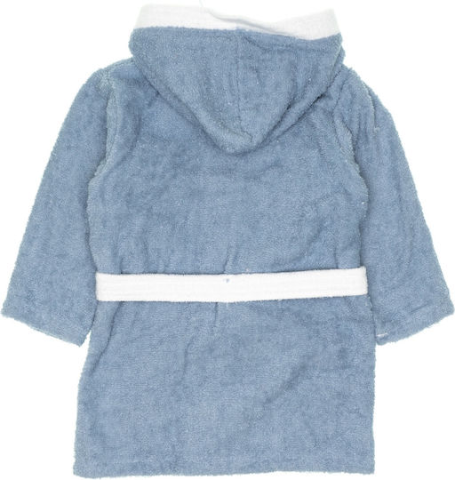 Minilori Baby Kids Hooded Bathrobe Light Blue