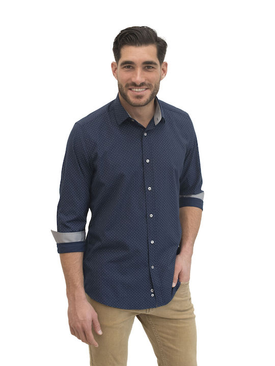 Langärmlig Baumwolle Hemd Dark blue.